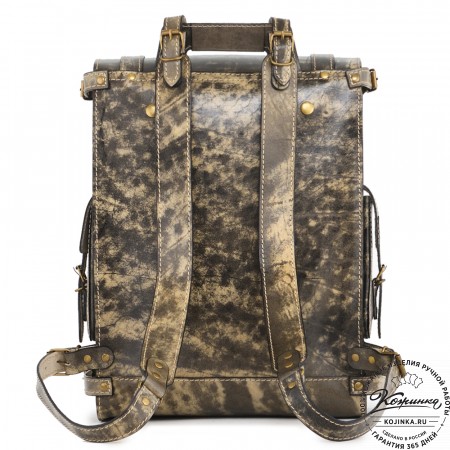 Кожаный ранец "Максимус 3" (пепел глянец)